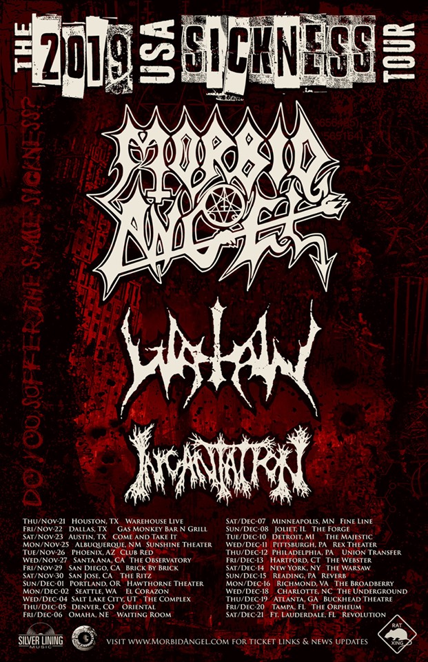 morbid angel tour poster San Jose CA Live Music Event